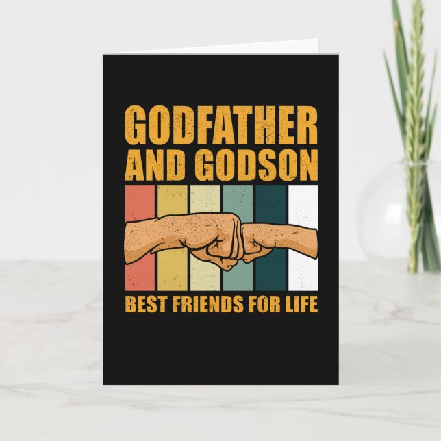 Godvater und Godson Beste Lebensfreunde | Geschenk Karte (Vorderseite)