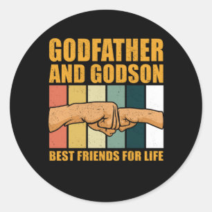Godvater und Godson Beste Lebensfreunde   Geschenk Runder Aufkleber