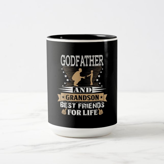 Godvater und Grandson Beste Lebensfreunde Zweifarbige Tasse (Mittel)