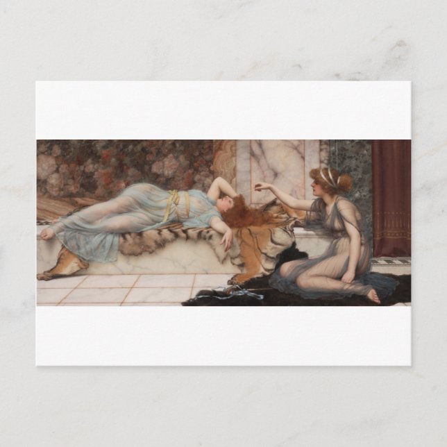 Godward - Mischief and Repose Postkarte (Vorderseite)