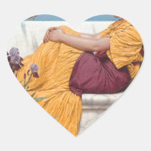 Godward - unter der Blüte, die am Boug hängt Herz-Aufkleber