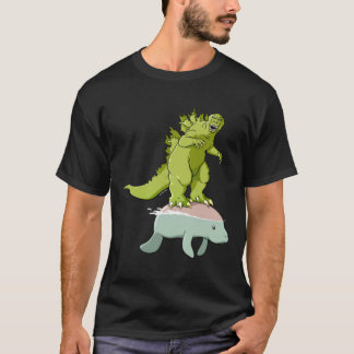 Godzilla auf einem Schloss T-Shirt