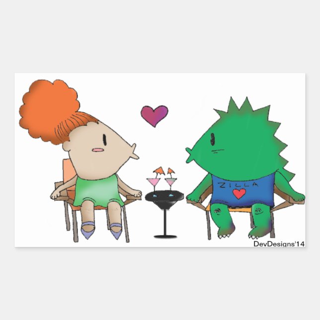 Godzilla Rechteckiger Aufkleber (Vorderseite)