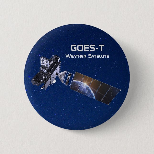 GOES-T-Wettersatellite Button (Vorderseite)