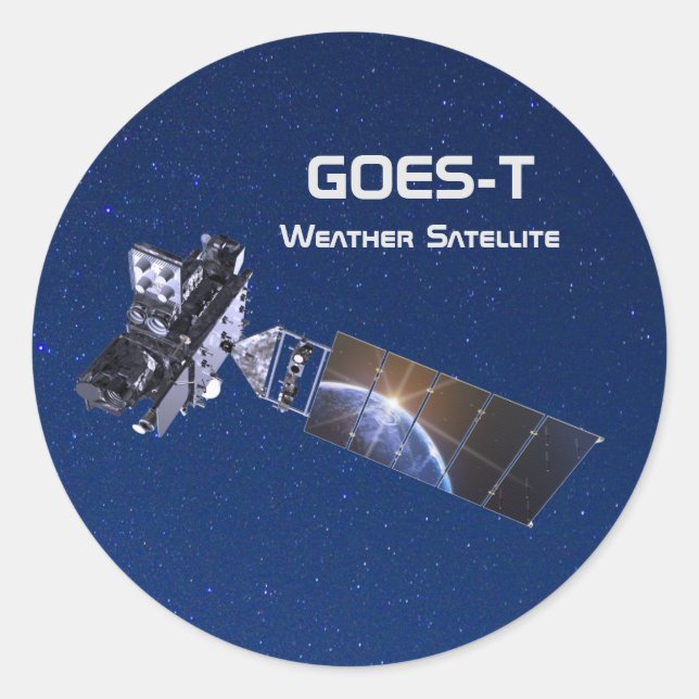 GOES-T-Wettersatellite Runder Aufkleber (Vorderseite)