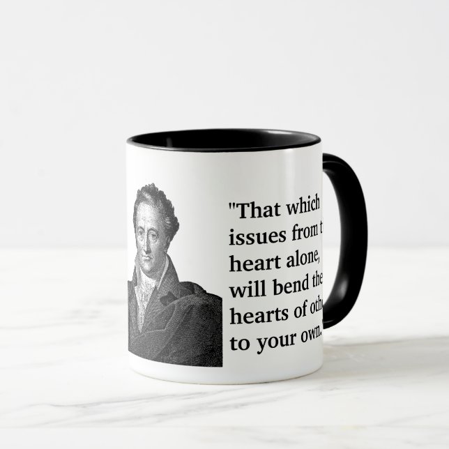 Goethe citation sur le coeur Mug (Devant droit)