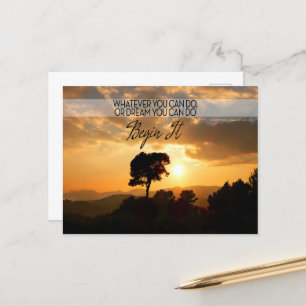 Goethe Inspiration Zitat "Beginnen Sie es! Postkarte