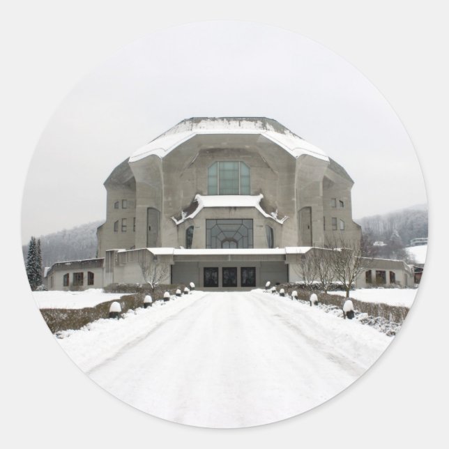 Goetheanum, Dornach, Basel, Schweiz Runder Aufkleber (Vorderseite)