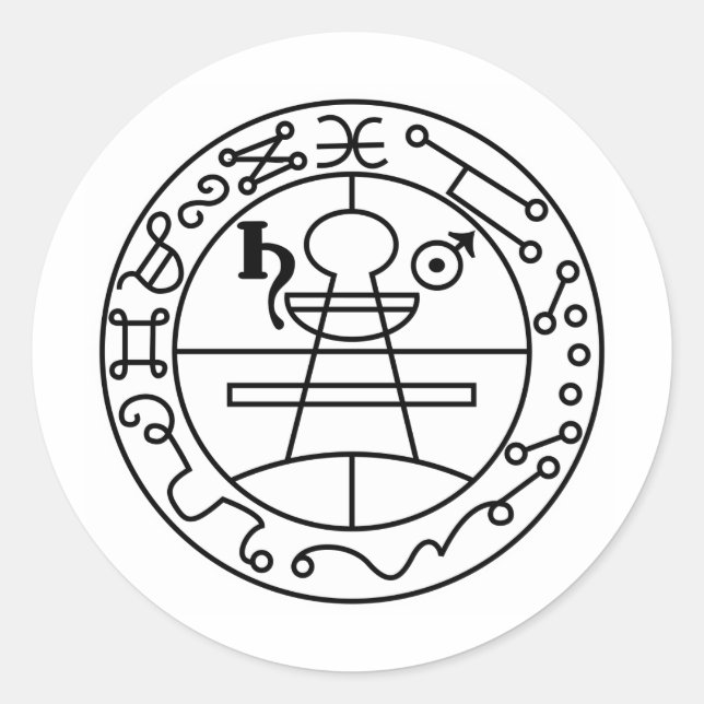 Goetia Siegel von Solomon Runder Aufkleber (Vorderseite)