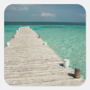 Goff Caye, eine beliebte Barriereriff-Insel Quadratischer Aufkleber