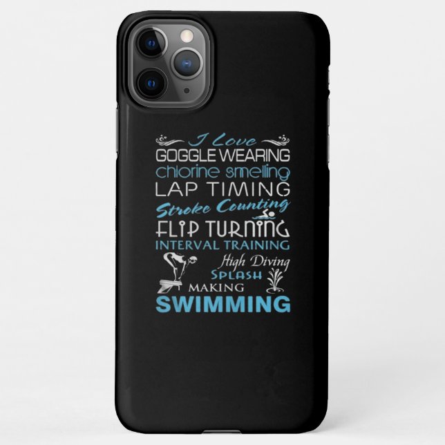 Goggle Wearing Lap Timing Dreh, Schwimmen zu mache iPhone Hülle (Rückseite)