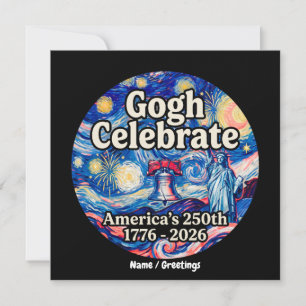 Gogh feiert Amerikas 250. Jubiläum patriotisch Einladung
