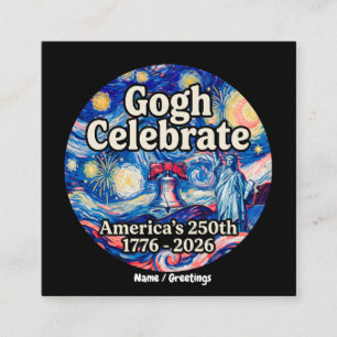 Gogh feiert Amerikas 250. Jubiläum patriotisch Quadratische Visitenkarte