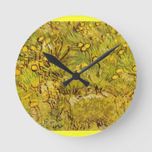 Gogh Gelbe Blüten Launische Hochzeit Personalisier Runde Wanduhr