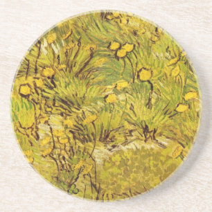 Gogh Gelbe Blüten Whimsical Hochzeit Personalisier Sandstein Untersetzer