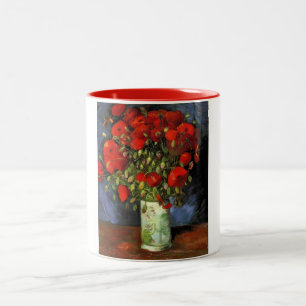 Gogh Rote Mohnblumen Blumen Frühling Liebe Frieden Zweifarbige Tasse