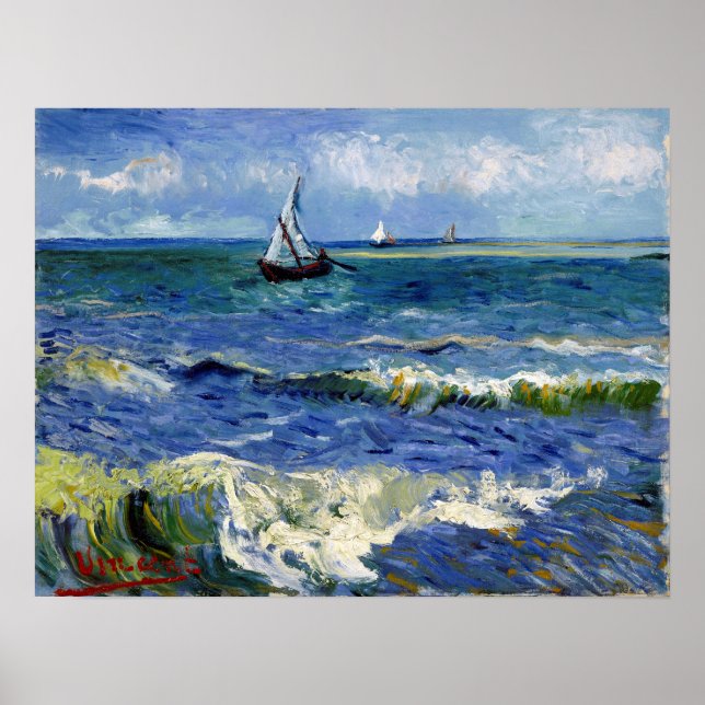 Gogh Seascape bei Les Saintes-Maries-de-la-Mer Poster (Vorne)