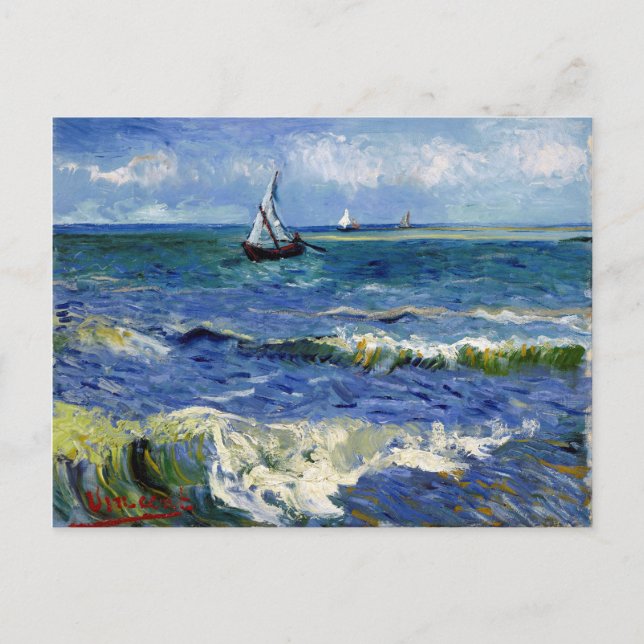 Gogh Seascape bei Les Saintes-Maries-de-la-Mer Postkarte (Vorderseite)