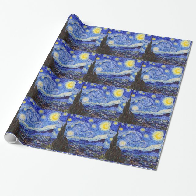 Gogh , “Starry Night” Geschenkpapier (Ungerollt)