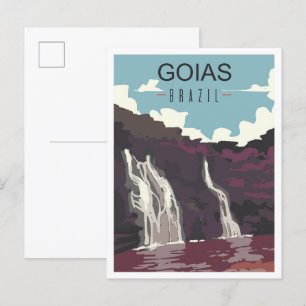Goiás Brasilien Kunst Vintage Reiseillustration Postkarte