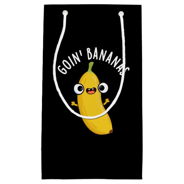 Goin Bananas Funny Fruit Pun Dark BG Kleine Geschenktüte (Vorderseite)