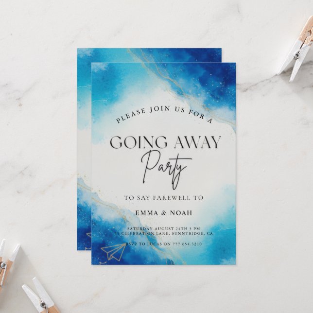 Going Away Party Invitation Printable Template (Devant/Arrière en situation)