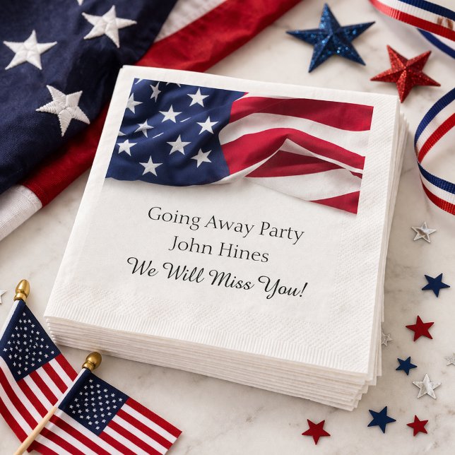 Going Away Party USA Flag Military Send Off Serviette (Von Creator hochgeladen)