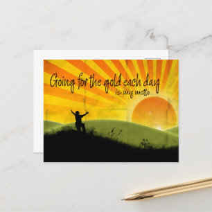 "Going for the gold" Motivation Affirmation Postkarte