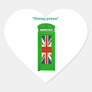 "Going Green" Londoner Telefonbox Herz-Aufkleber