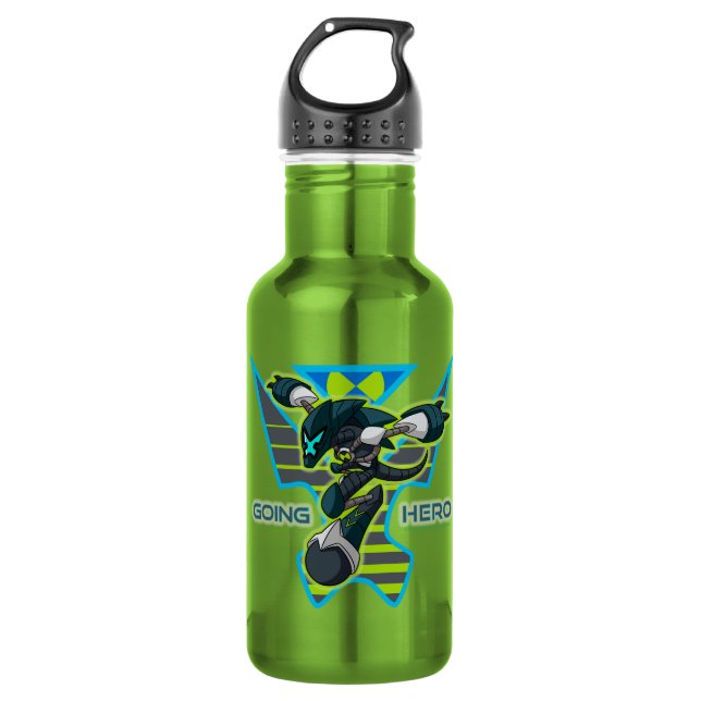 Going Hero - Omni-Kix XLR8 Edelstahlflasche (Vorderseite)