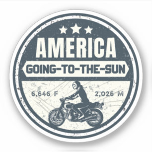 Going-to-the-Sun Road Montana Motorrad-Tour Aufkleber