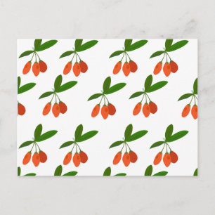 Goji-Beeren-Pflanze Exotische Tropische Frucht Nah Postkarte