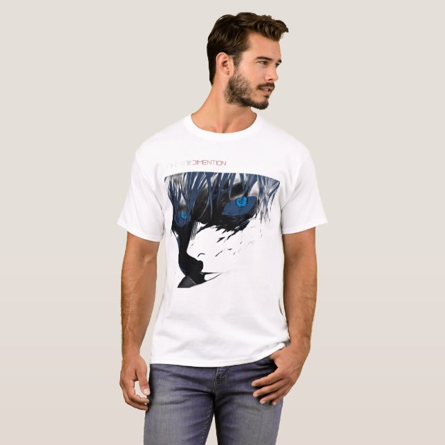 Gojo Saturo Anime T-shirt blanc (Devant entier)
