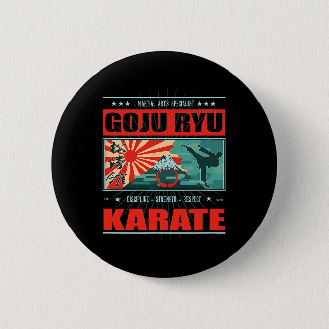 Goju Ryu Karate Kanji Button (Vorderseite)
