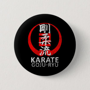 Goju Ryu Karate Symbol Kanji Japan Martial Art Vin Button