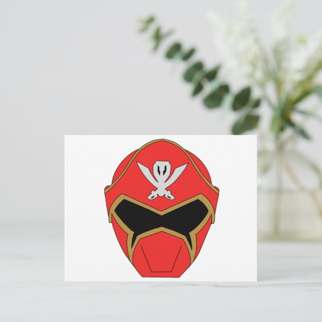 Gokai Super Mega roter Helm Postkarte (Stehend Vorderseite)