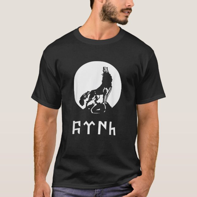 GOKTURK TSHIRT Flag mit Bozkurt Gray Wolf T-Shirt  (Vorderseite)