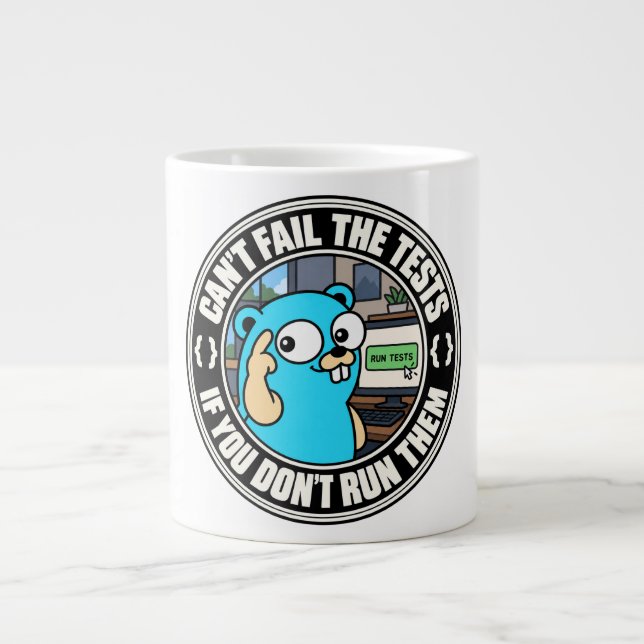 Golang Gopher Test Meme Jumbo-Tasse (Vorderseite)