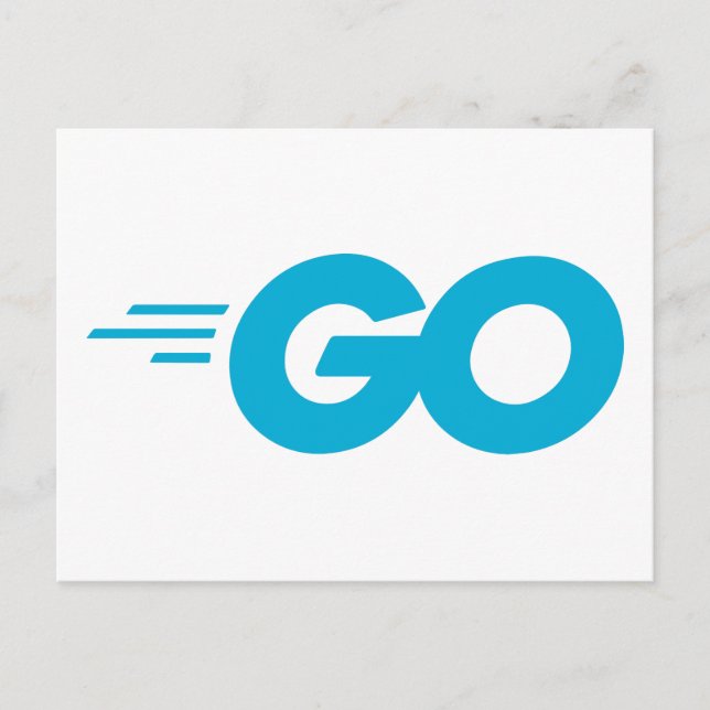 Golang-Logo (Go-Programmiersprache) Postkarte (Vorderseite)