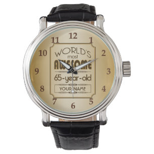 Gold65. Geburtstags-Feier-Welt gut fabelhaft Armbanduhr