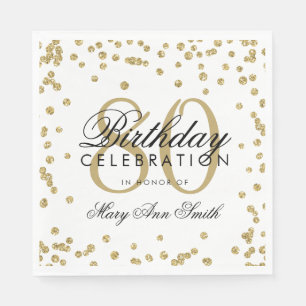 Gold80. Geburtstags-GlitzerConfetti Serviette