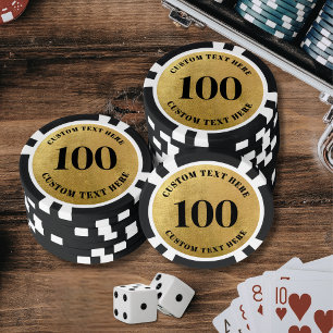 Gold 100 Nummeriert Pokerchips