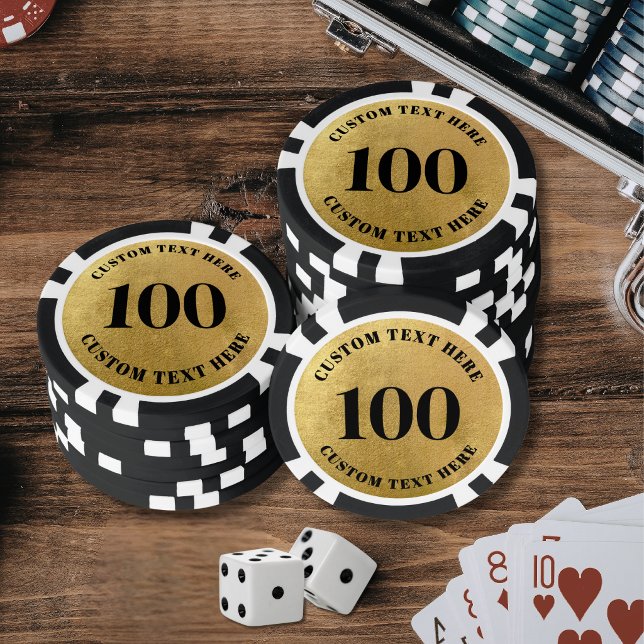 Gold 100 Nummeriert Pokerchips (Gold 100 Numbered Poker Chips)