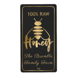 Gold 100% Rohe Honey Bee Label Apiary