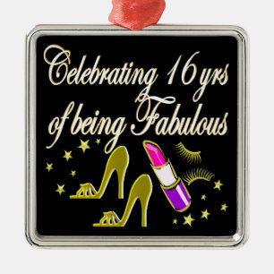 GOLD 16 & FABULOUS DIVA DESIGN ORNAMENT AUS METALL