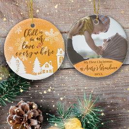 Gold 1. Weihnachten Neues Oma Quote Foto Ornament