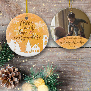 Gold 1. Weihnachts New Opa Quote Foto Keramik Ornament