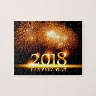 Gold 2018 Frohes neues Jahr Feuerwerk Rätsel