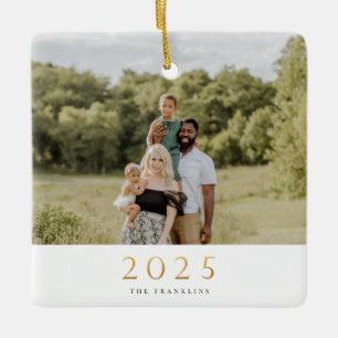 Gold 2022 Single Foto Weihnachten Keramikornament