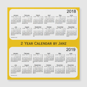 Gold-2-Jahres-Kalender 2018-2019 von Janz Magnetkarte